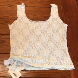Stretchy lace crop tank lingerie